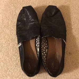 Sparkly black TOMS